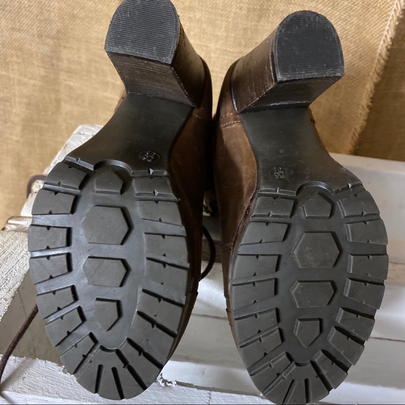 Cute Luge Moto Style Boot Authentic Leather Brown Booties - Picture 5 of 6